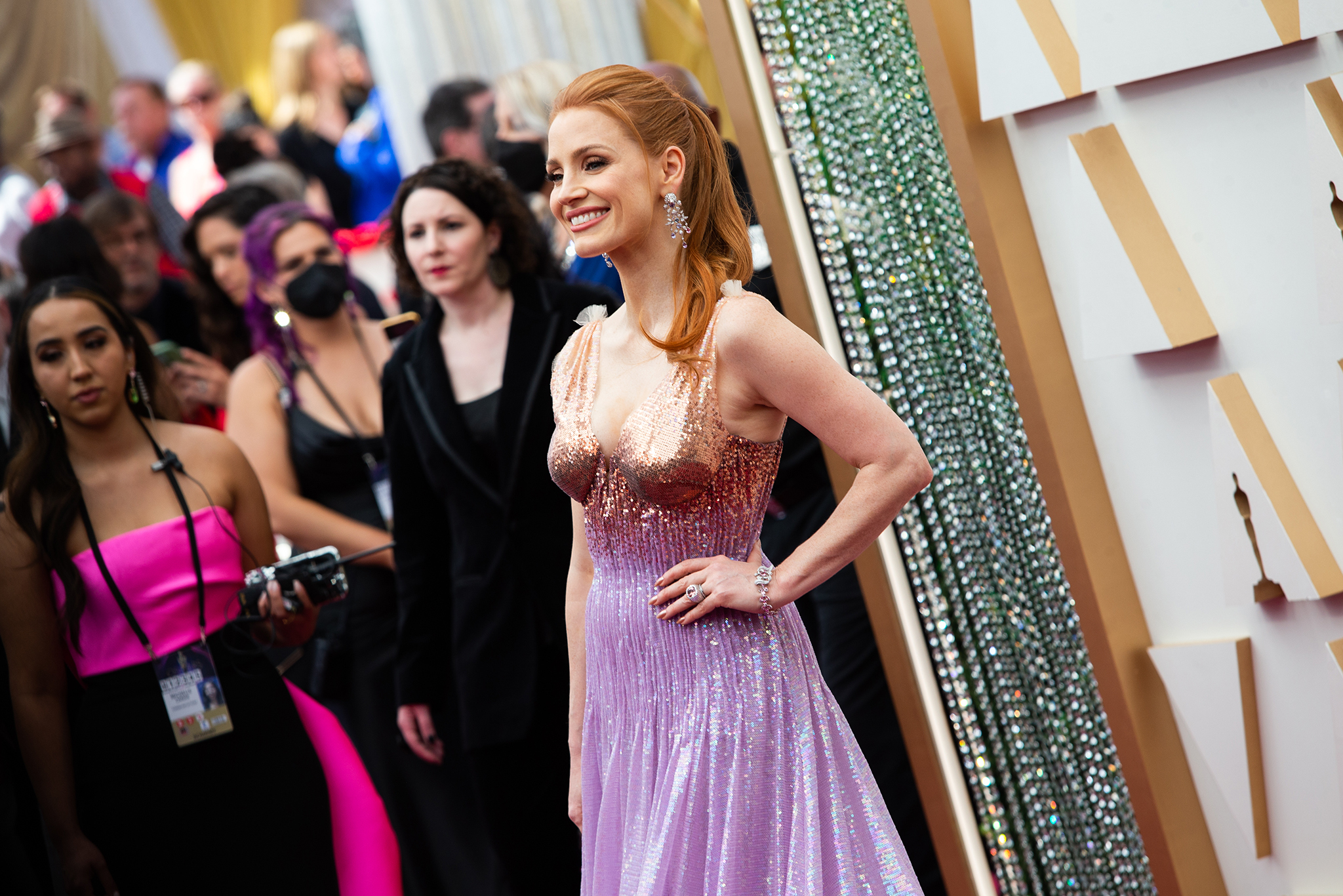 Jessica Chastain en Gucci en los Oscar 2022: fotos, detalles