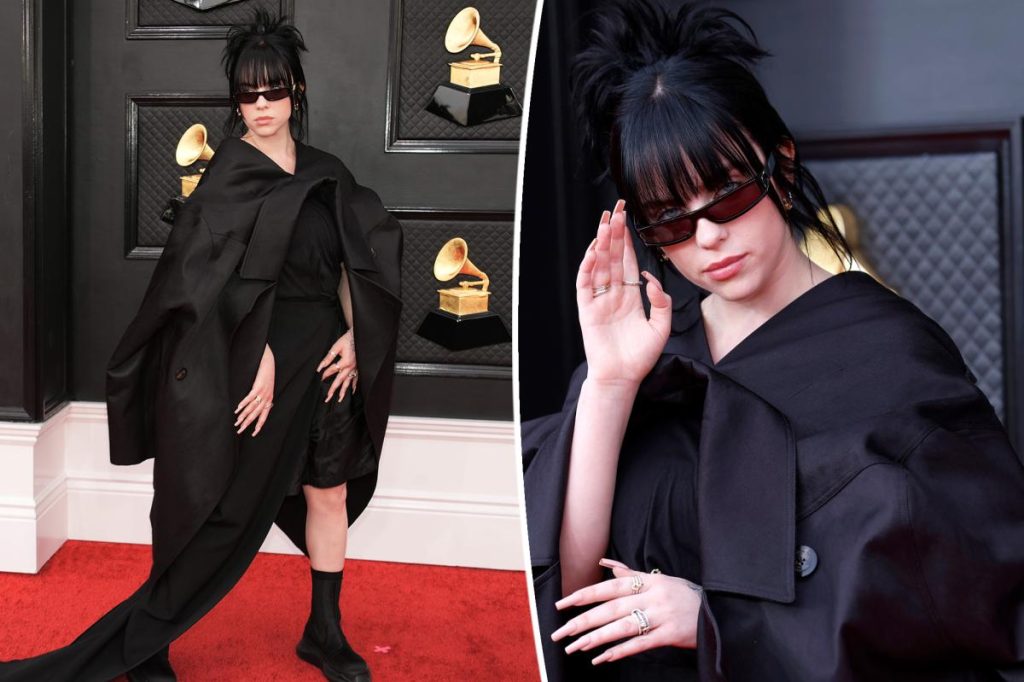 Billie Eilish le da un giro a la trinchera en la alfombra roja de los Grammys 2022